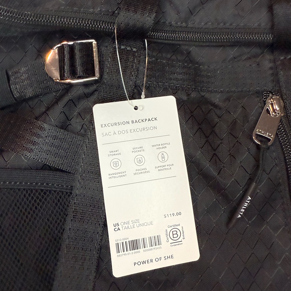 Athleta Black Backpack Sporty and Durable - Picture 2 of 3